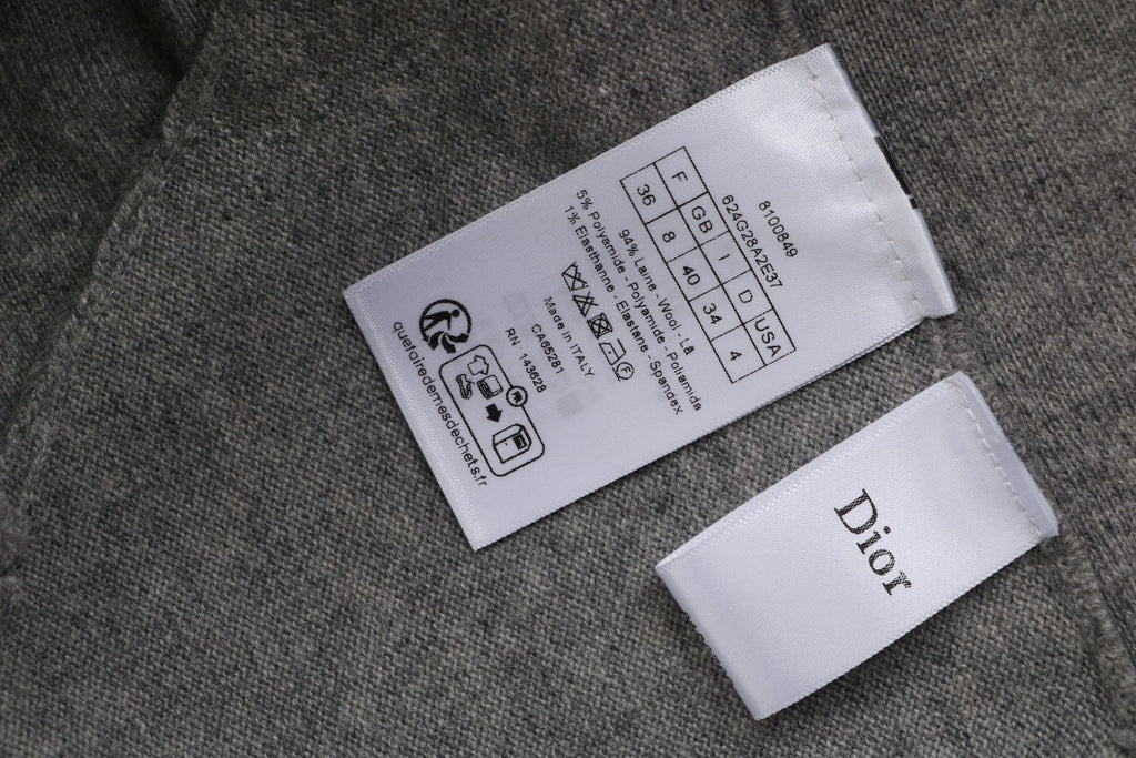 Dior All-Over Monogram Zip-Up Hooded Knit Jacket - Gray
